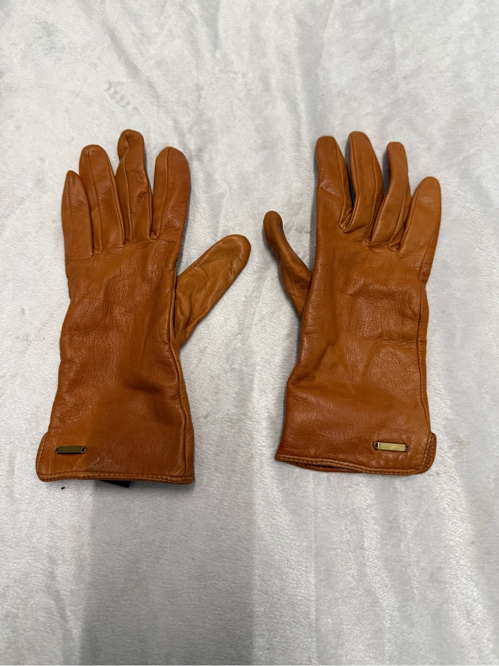 Men's Leather Gloves in Cognac Brown